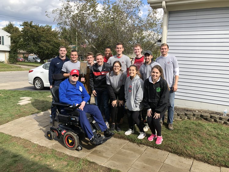 Students at Ohio State University completed a wheelchair accessible path for a local MMF Muscle Champion in need!