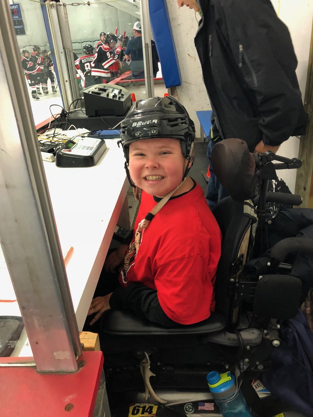 MMF Muscle Champion, Gregory King, in the box at the Jersey Shore Wildcats arena!